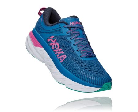 Hoka One One Bondi 7 Ženske Pohodni Čevlji Modra / Roza SI-895216N